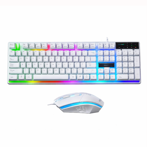  Combo phím chuột giả cơ gaming G21 | Có dây, Fullsize, Membrane, RGB Rainbow, White/Black 