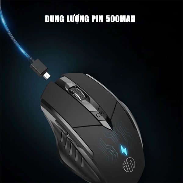 Chuột văn phòng INPHIC F1S Chính Hãng | Wireless, 2400 DPI, 95g, Đen 