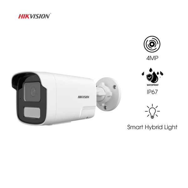  Camera IP 4MP thân trụ HIKVISION DS-2CD1T41G2-LIU | Smart Hybrid Light, Mic, IP67 