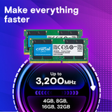  RAM Laptop Crucial 16GB DDR4 3200MHz SODIMM | (1x16GB), CL22, 1.2V (CT16G4SFRA32A) 