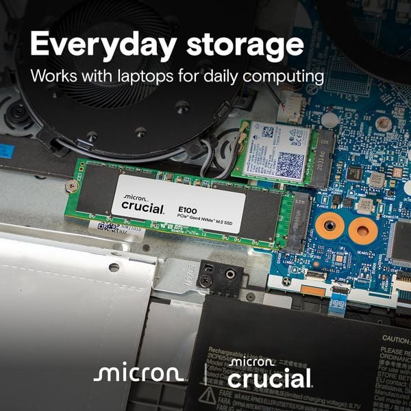  Ổ cứng SSD Crucial E100 1TB | PCIe Gen4 x4 NVMe, M.2 2280 (CT1000E100SSD8) 