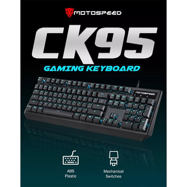  Bàn phím cơ gaming Motospeed CK95 | Có dây, 104 phím, LED, Brown Switch, Đen 