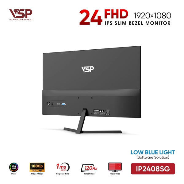  [Cũ] Màn hình Văn Phòng VSP IP2408SG (24" Fhd Ips 120Hz 1Ms Hdmi+Card màn hình) | BH 3T STAR 