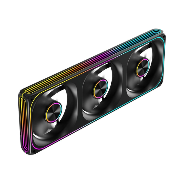  Quạt tản nhiệt PC MIK H360 ARGB (Sync Main) | 700-2,200RPM/fan, 55CFM/fan, Gió ngược, Đen 