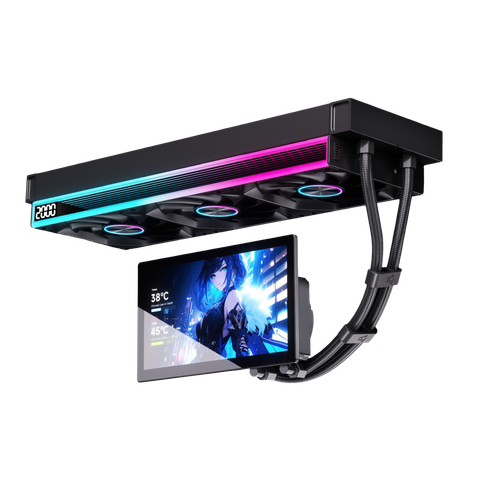 Tản nhiệt nước Leopard UltraFlow 360 ARGB LCD 7 Inch | AIO 360mm, Công suất 320W, Đen