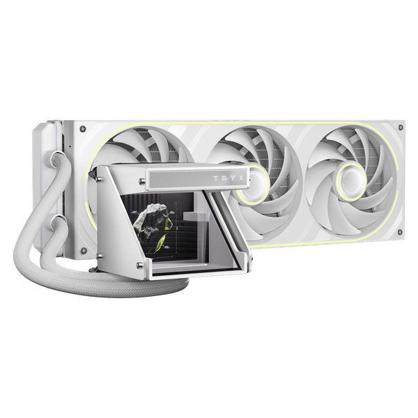  Tản nhiệt nước TRYX HOLO 360 ARGB (L-H360A-DM3M-G0W) | LCD 640×480, 280W, Trắng 