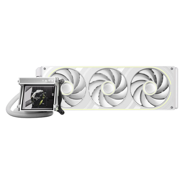  Tản nhiệt nước TRYX HOLO 360 ARGB (L-H360A-DM3M-G0W) | LCD 640×480, 280W, Trắng 