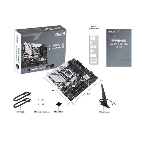  Mainboard ASUS Prime B760M-A Wifi DDR4 | LGA 1700, mATX, 4 khe RAM 