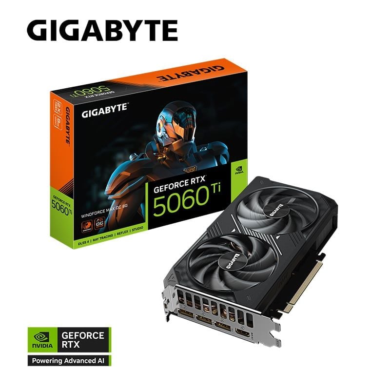  Card màn hình Gigabyte GeForce RTX 5060 Ti WINDFORCE MAX OC 8G (GV-N506TWF2MAX OC-8GD) | 8GB GDDR7, 4608 CUDA 