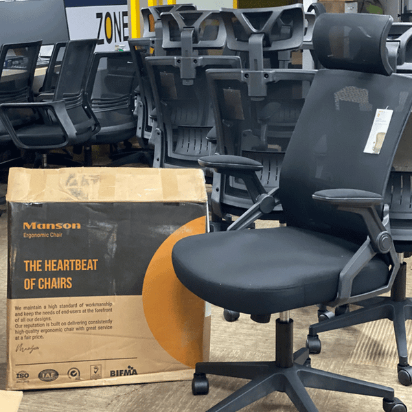  Ghế Văn Phòng Manson Ergonomic | Màu Đen, Công thái học, Tay Gập 