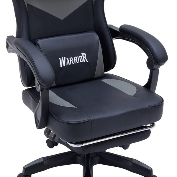  Ghế Warrior Gaming Raider Series WGC210 - Black / Gray | Kê chân, Tay ghế linh hoạt, Foam nguyên khối 
