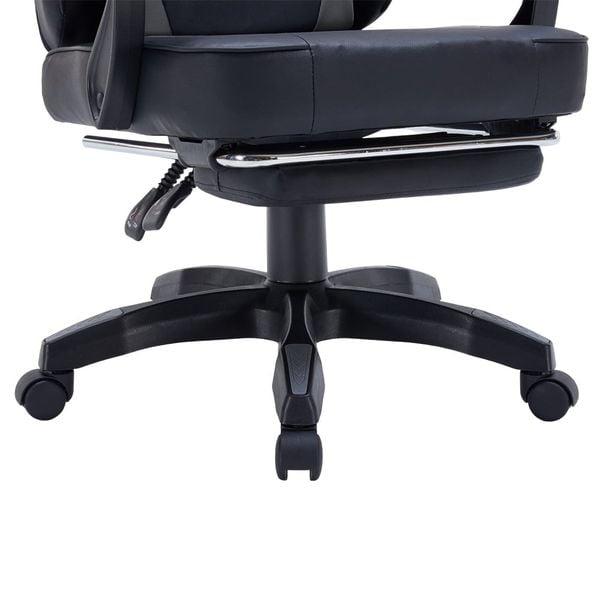  Ghế Warrior Gaming Raider Series WGC210 - Black / Gray | Kê chân, Tay ghế linh hoạt, Foam nguyên khối 