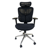  Ghế công thái học Manson Iris lưới đen | Lưng nâng hạ, mặt ngồi trượt, tay 3D, Piston 4 cấp BIFMA, có gác chân 