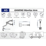  Giá treo màn hình North Bayou A5 Gaming - Đen xám | 27 - 50 inch 