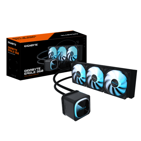 Tản nhiệt nước GIGABYTE Eagle 360 | ARGB, Radiator 360mm, HDB Fan, Đen