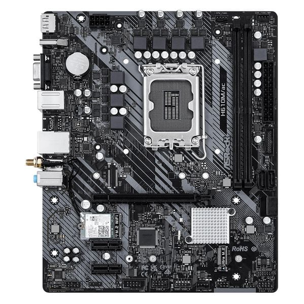  Mainboard ASRock H610M/AC Wifi DDR4 | LGA 1700, mATX, 2 khe RAM 