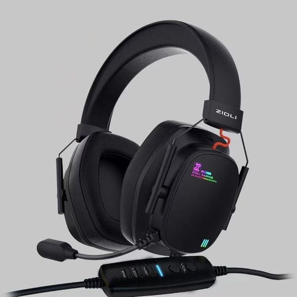  Tai nghe Gaming Zidli ZGH03 Black | 7.1, Driver 50mm, RGB, USB, No Box, Có Dây 