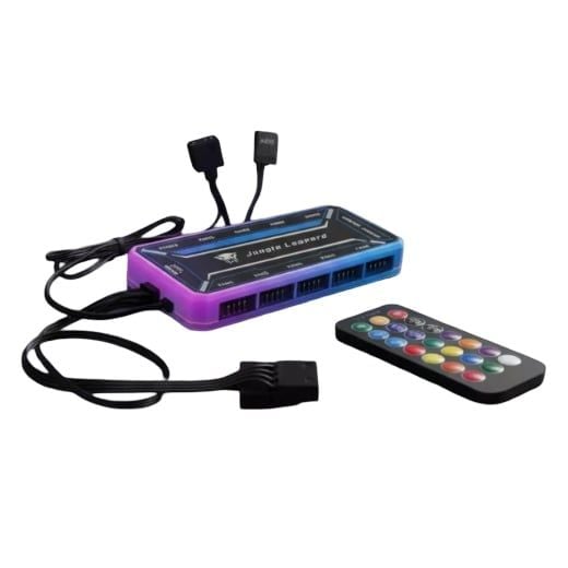  Bộ Hub + Remote Fan RGB Leopard  | Hỗ trợ 10 quạt RGB 6-PIN, 2 cổng LED RGB, Điều khiển từ xa 