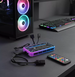  Bộ Hub + Remote Fan RGB Leopard  | Hỗ trợ 10 quạt RGB 6-PIN, 2 cổng LED RGB, Điều khiển từ xa 