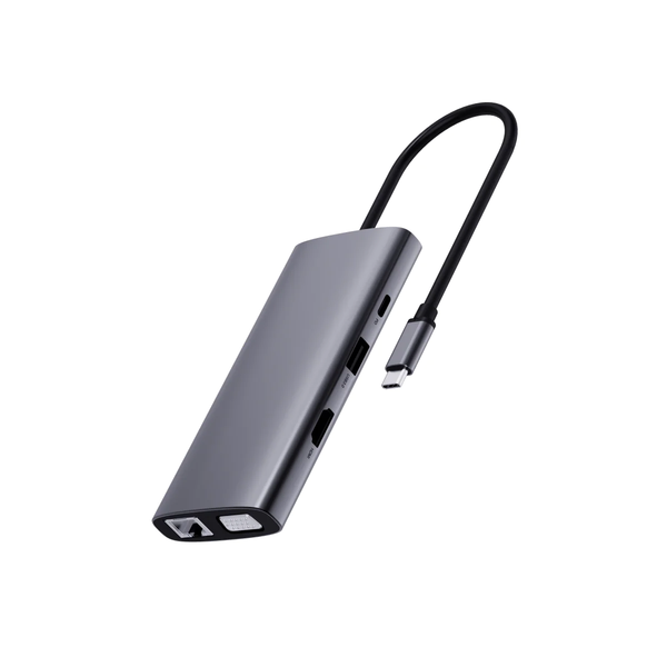  Bộ chuyển đổi đa cổng USB-C RAPOO (XD101) | USB-C to HDMI 4K 30Hz, USB-C, 3 x USB 3.0, VGA, Audio, RJ45, SD/TF Card 