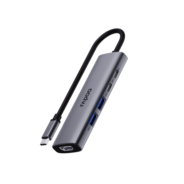  Bộ chuyển đổi đa cổng USB-C RAPOO (XD51) | USB-C to HDMI 4K 60Hz, 2 x USB-A 3.0, USB-C, PD 