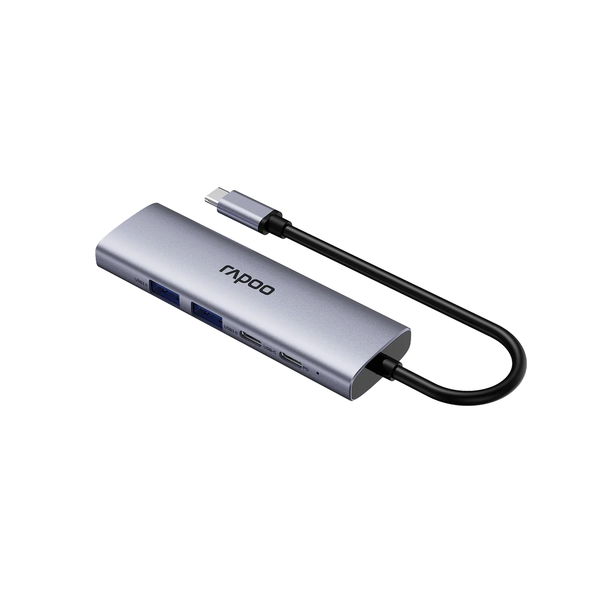  Bộ chuyển đổi đa cổng USB-C RAPOO (XD51) | USB-C to HDMI 4K 60Hz, 2 x USB-A 3.0, USB-C, PD 