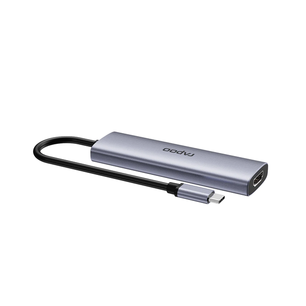  Bộ chuyển đổi đa cổng USB-C RAPOO (XD51) | USB-C to HDMI 4K 60Hz, 2 x USB-A 3.0, USB-C, PD 