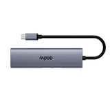  Bộ chuyển đổi đa cổng USB-C RAPOO (XD61) | USB-C to HDMI 4K 60Hz, 2 x USB-A 3.0, SD/TF Card, PD 