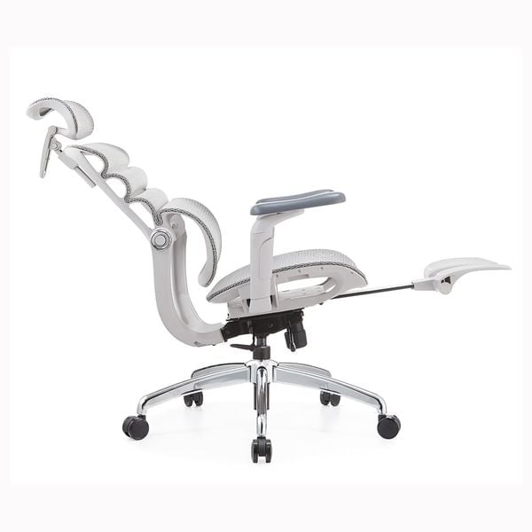  Ghế Công Thái Học Manson Foris, Màu Xám, Có gác chân | Đỡ Lưng Bionic Spine, Ngả Sâu 147 Độ, Tay 5D 