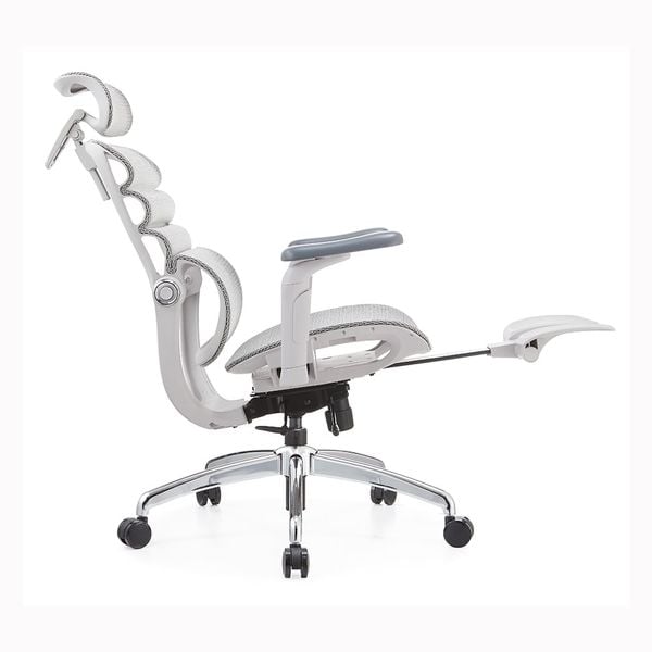  Ghế Công Thái Học Manson Foris, Màu Xám, Có gác chân | Đỡ Lưng Bionic Spine, Ngả Sâu 147 Độ, Tay 5D 
