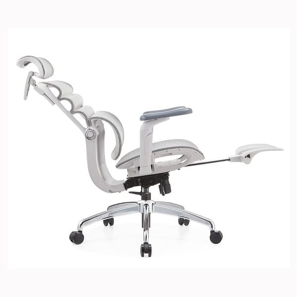  Ghế Công Thái Học Manson Foris, Màu Xám, Có gác chân | Đỡ Lưng Bionic Spine, Ngả Sâu 147 Độ, Tay 5D 