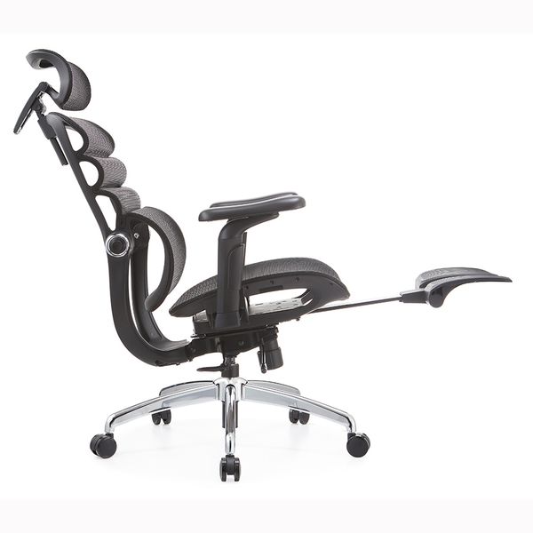  Ghế Công Thái Học Manson Foris, Màu Đen, Có gác chân | Đỡ Lưng Bionic Spine, Ngả Sâu 147 Độ, Tay 5D 