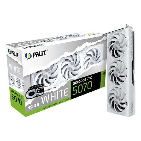 Card màn hình NVIDIA GeForce RTX 5070 Palit White OC | 12GB GDDR7, 6144 CUDA