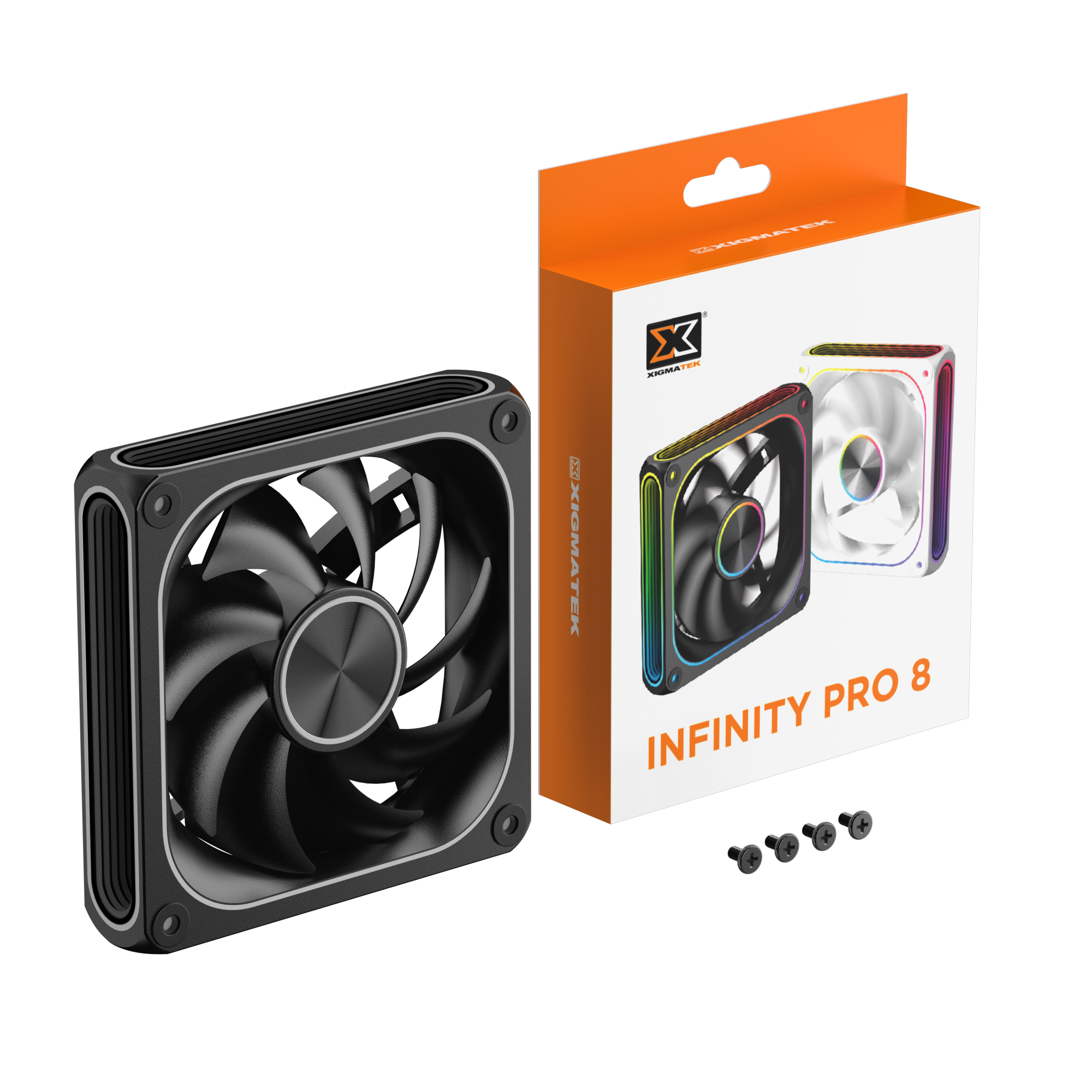 Quạt tản nhiệt PC Xigmatek Infinity Pro 8 | 120mm, ARGB, Gió thuận, Đen (EN49538)