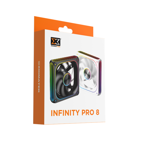  Quạt tản nhiệt PC Xigmatek Infinity Pro 8 | 120mm, ARGB, Gió thuận, Đen (EN49538) 