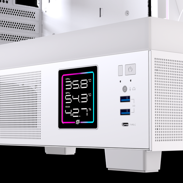  Thùng máy EINAREX SM501D RGB (Kèm sẵn 3 Fan ARGB) | M-ATX, Mặt kính, Trắng 