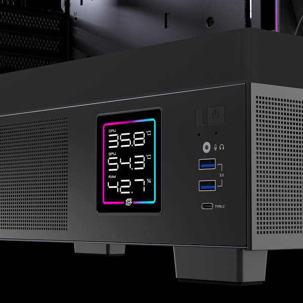 Thùng máy EINAREX SM501D RGB (Kèm sẵn 3 Fan ARGB) | M-ATX, Mặt kính, Đen 