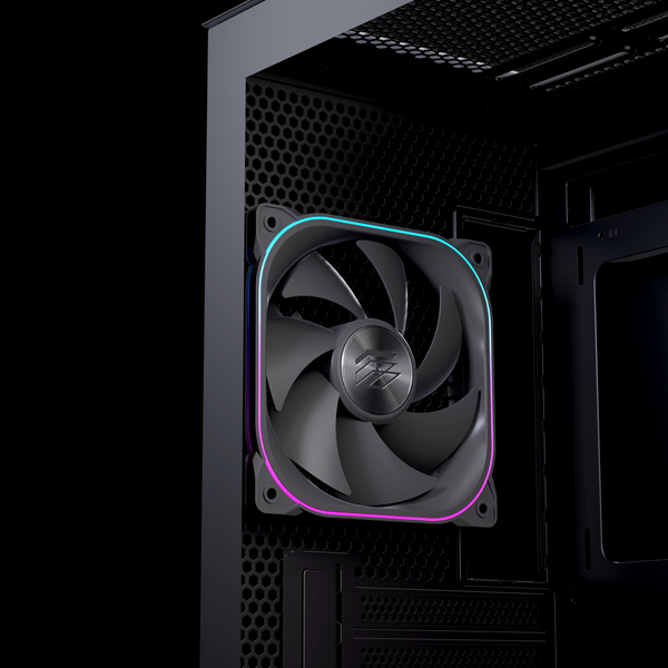  Thùng máy EINAREX SM501D RGB (Kèm sẵn 3 Fan ARGB) | M-ATX, Mặt kính, Đen 