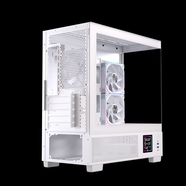  Thùng máy EINAREX SM501D RGB (Kèm sẵn 3 Fan ARGB) | M-ATX, Mặt kính, Trắng 