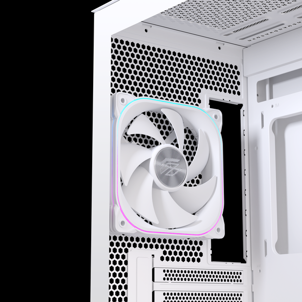  Thùng máy EINAREX SM501D RGB (Kèm sẵn 3 Fan ARGB) | M-ATX, Mặt kính, Trắng 
