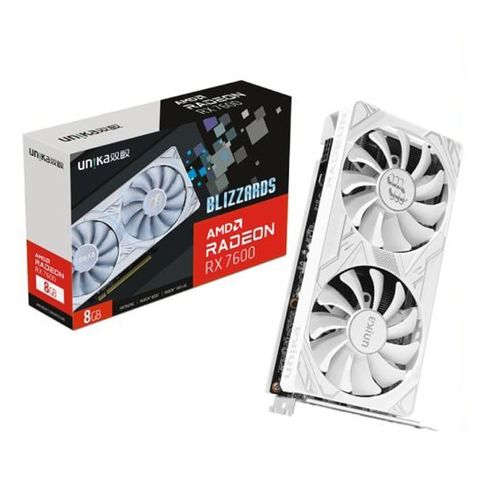Card màn hình (Amd) Unika Blizzard White RX7600 8G 2 Fan | 8GB GDDR6
