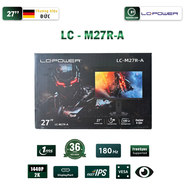  Màn hình Gaming LC-POWER LC-M27R-A | 27 inch, 2K/QHD, 180Hz, IPS, 1ms 