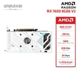  Card màn hình (Amd) Unika Blizzard White RX7600 8G 2 Fan | 8GB GDDR6 