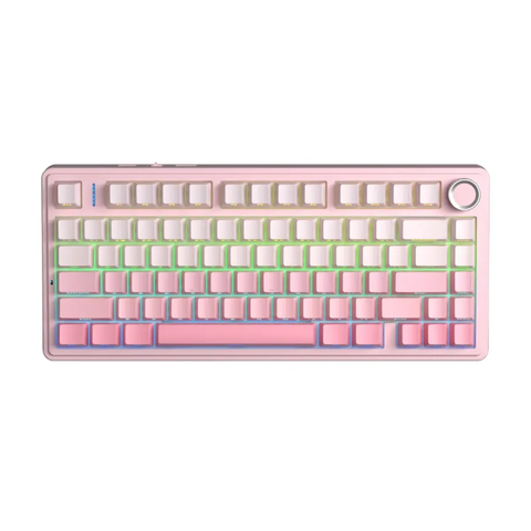 Bàn phím cơ gaming AULA F75 Hồng Gradient Side-Engraved | 3 Mode, Dream Sakura Switch, RGB (NK)