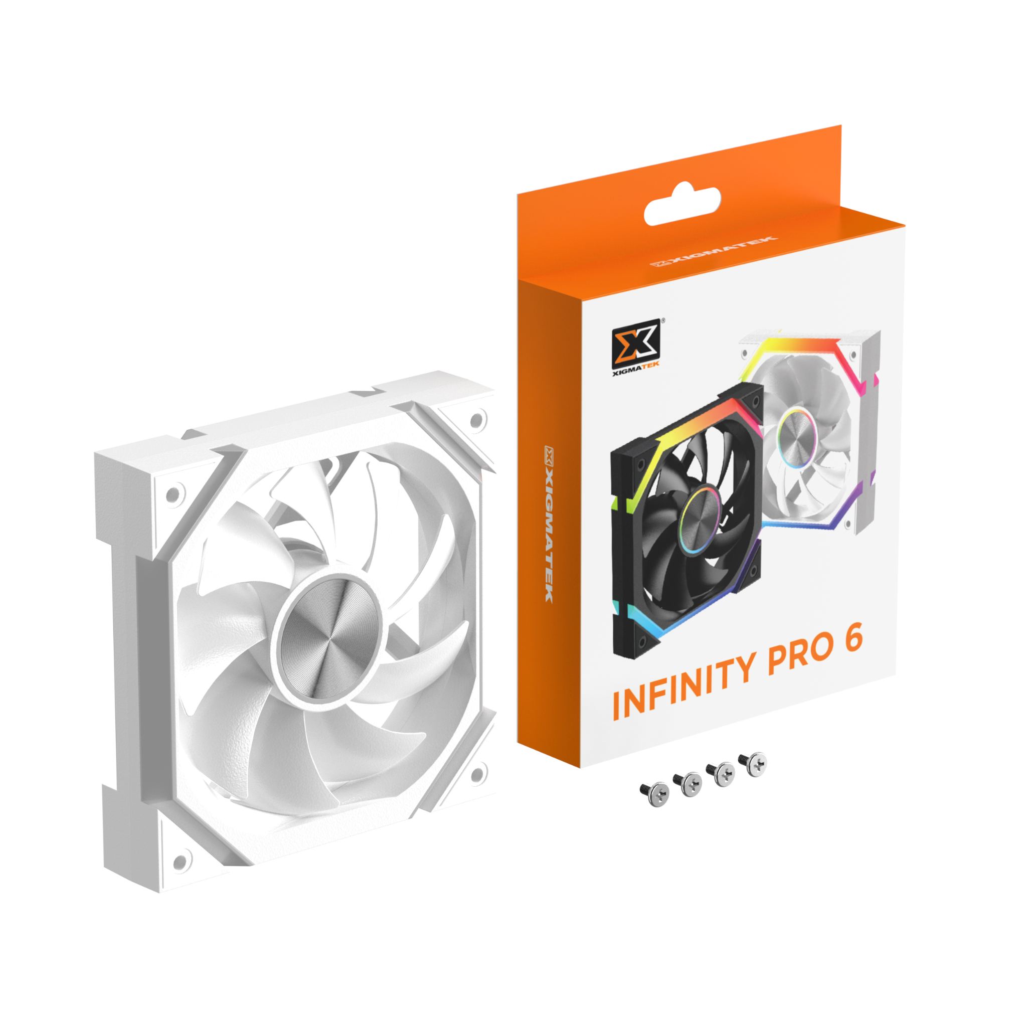 Quạt tản nhiệt PC Xigmatek Infinity Pro 6 (EN 49422) | Fan 120mm, ARGB, Gió thuận, Trắng