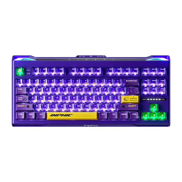  Bàn Phím Cơ Gaming Không Dây Inphic K87 Pro Purple | 3 Mode, TTC Slient Switch, Hotswap, RGB 
