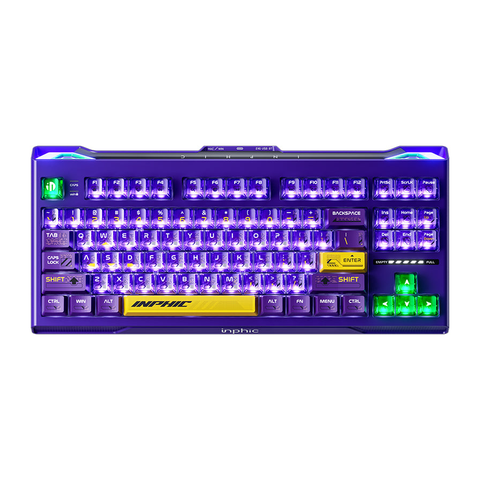 Bàn Phím Cơ Gaming Không Dây Inphic K87 Pro Purple | 3 Mode, TTC Slient Switch, Hotswap, RGB