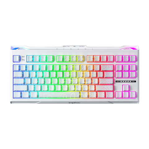 Bàn Phím Cơ Gaming Không Dây Inphic K87 Pro White | 3 Mode,  TTC Slient Switch, Hotswap, RGB