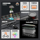  Bàn phím cơ không dây Gaming NewFF JK750 Blue | 3 Mode, RGB, Pin 4000mAh, Switch Transparent PC, Xanh 