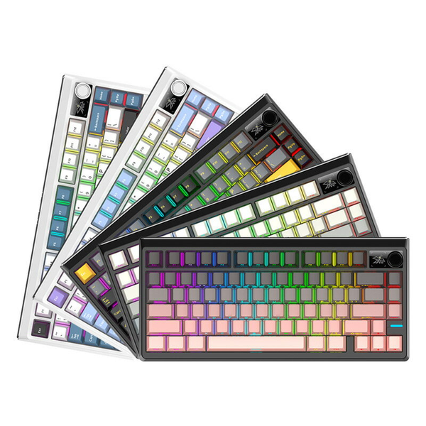  Bàn phím cơ không dây Gaming NewFF JK750 Gradient Blackberry | 3 Mode, RGB, Pin 8000mAh, Switch Transparent PC, Blackberry 